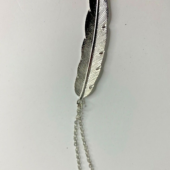 2 strands Necklace Silver Leaf Feather Two Stranded New - Picture 2 of 4